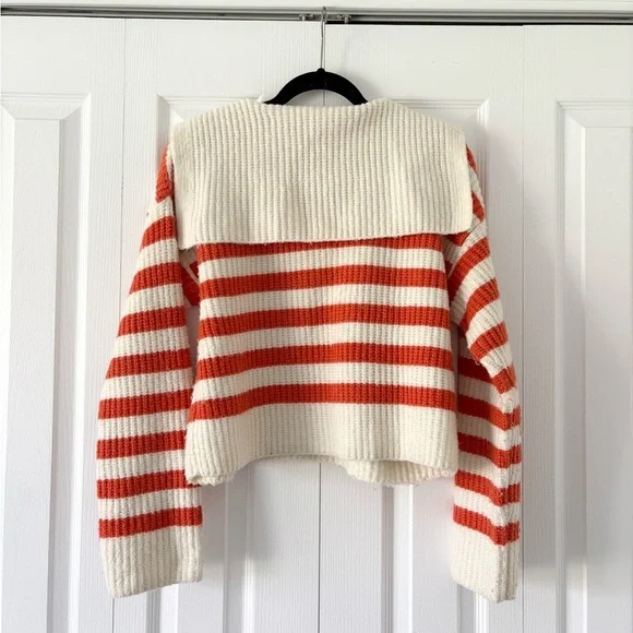 Sincerely Jules Red Stripe Collared Sweater - Picture 2 of 4